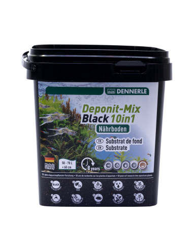 DENNERLE - Deponit-Mix Black 10IN1 - 2,4 kg - Sustrato nutritivo mineral negro