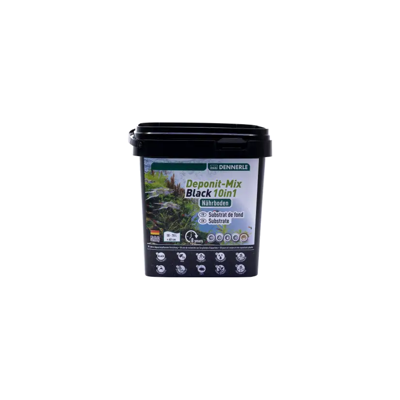 DENNERLE - Deponit-Mix Black 10IN1 - 2,4 kg - Substrat nutritif minéral noir