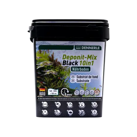 DENNERLE - Deponit-Mix Black 10IN1 - 9,6 kg - Substrat nutritif minéral noir DENNERLE - Deponit-Mix Black 10IN1 - 9,6 kg - Substrat nutritif minéral noir