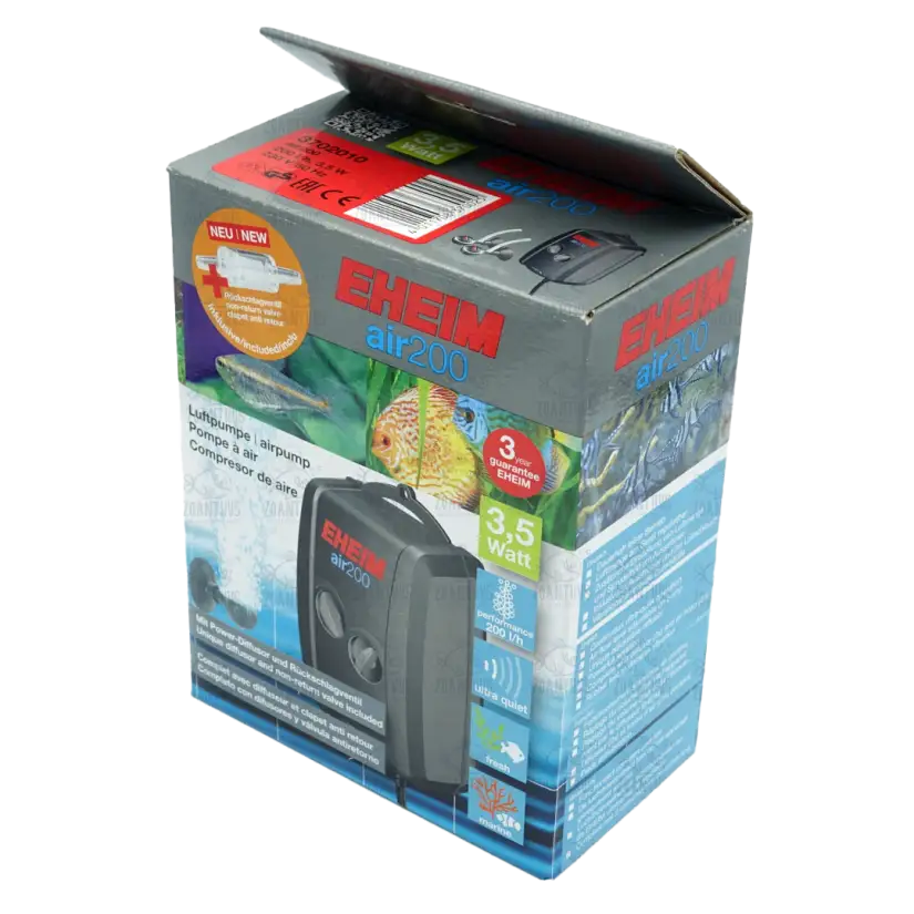 EHEIM - Pompe à Air 3702 - 200 l/h - Livré avec tuyau et diffuseurs