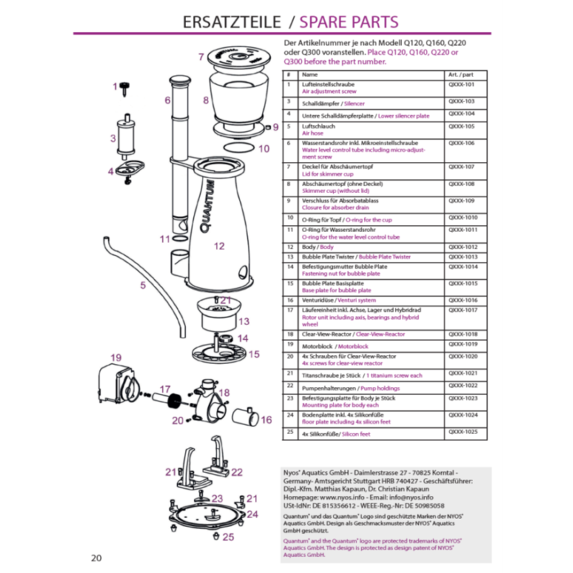 NYOS - Parafuso de titânio para Nyos Quantum 160 - ref: Q160-1021