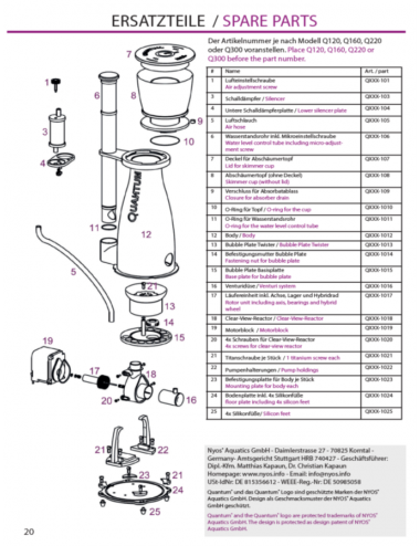 NYOS - Soporte de bomba para Nyos Quantum 300 - ref: Q300-1022