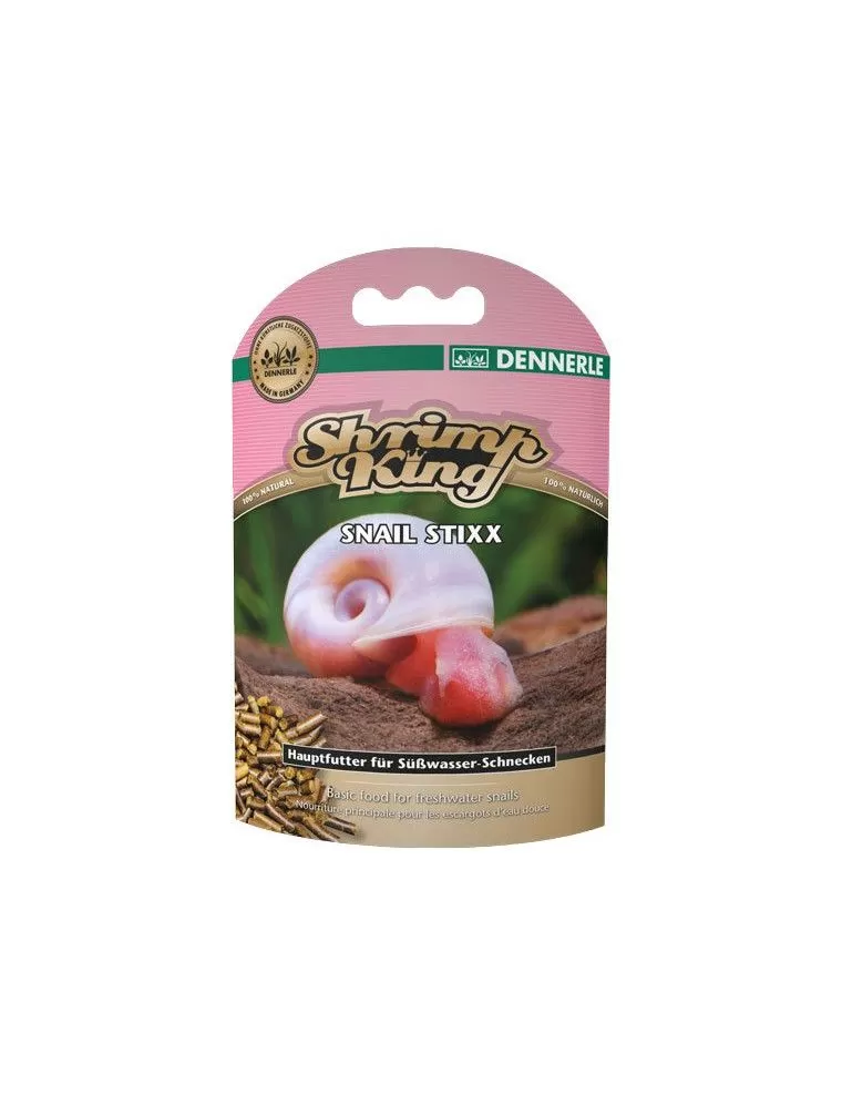 DENNERLE - Shrimp King - Snail Stixx - 45 g - Nourriture principale pour escargots