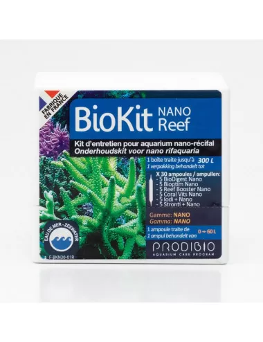 PRODIBIO - Biokit Nano Reef - 30 ampoules - Kit d'entretien pour nano-récifal