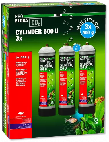 JBL - ProFlora CO2 Multi Cylinder 500 U - Disposable CO2 cylinders - 3 x 500g