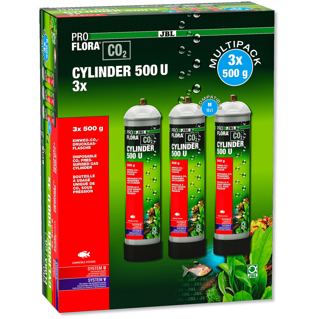 JBL - ProFlora CO2 Multi Cylinder 500 U - Bombole CO2 usa e getta - 3 x 500g