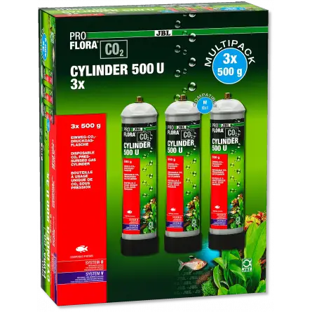 JBL - ProFlora CO2 Multi Cylinder 500 U - Bouteilles de CO2 jetables - 3 x 500g JBL - ProFlora CO2 Multi Cylinder 500 U - Bouteilles de CO2 jetables - 3 x 500g