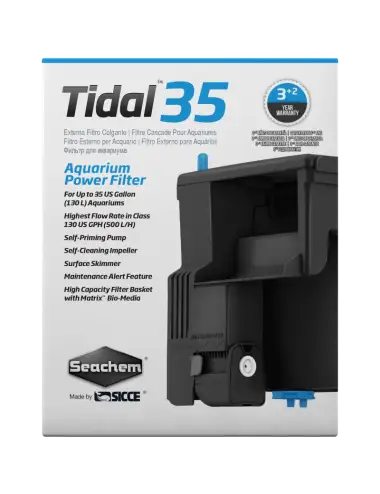 SEACHEM - Tidal 35 - 500 l/h - Aquarium filter - 130 liters