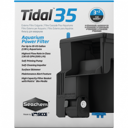 SEACHEM - Tidal 35 - 500 l/h - Aquarium filter - 130 liters SEACHEM - Tidal 35 - 500 l/h - Aquarium filter - 130 liters