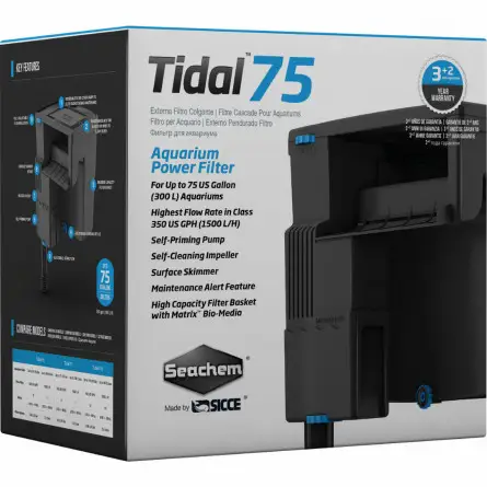 SEACHEM - Tidal 75 - 1500 l/h - Waterfall filter - 300 liters