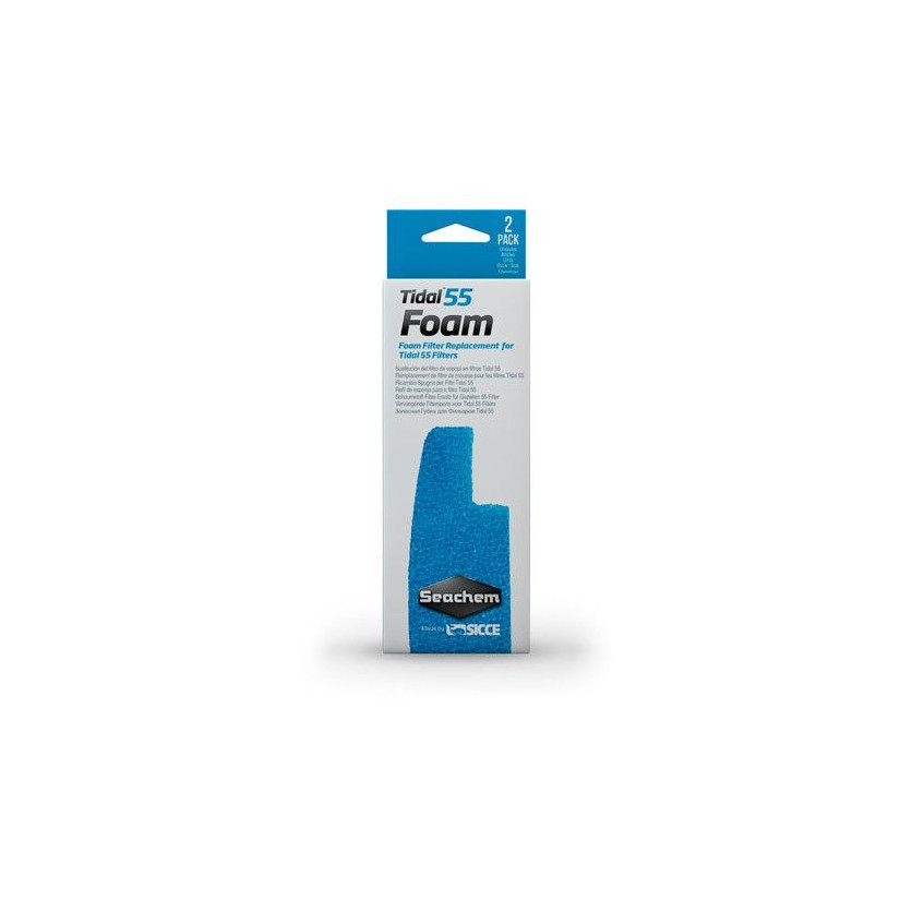 SEACHEM - Tidal 55 Foam - Mousse filtrante - x 2 - Pour filtre Tidal 55