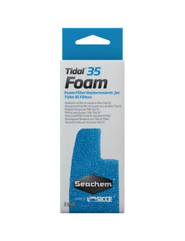 SEACHEM - Tidal 35 Foam - Mousse filtrante - x 2 - Pour filtre Tidal 35