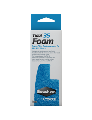 SEACHEM - Tidal 35 Foam - Mousse filtrante - x 2 - Pour filtre Tidal 35