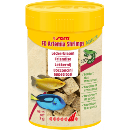 SERA – FD Artemia Shrimps Nature – 100 ml – Leckerbissen für Salzwasser- und Süßwasserfische