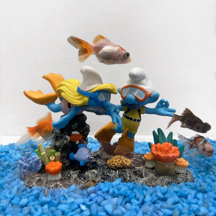 Aqua Della - Schtroumpfs plongeurs - Multicolore - 14,8x7,3x9,6cm