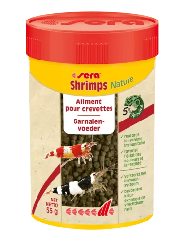 SERA - Shrimps Nature - 100ml - Granulés spiruline - Pour crevettes