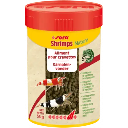 SERA - Shrimps Nature - 100ml - Granulés spiruline - Pour crevettes