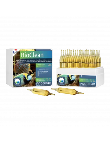 PRODIBIO - BioClean - 30 ampolas - Kit de manutenção de água doce e água do mar