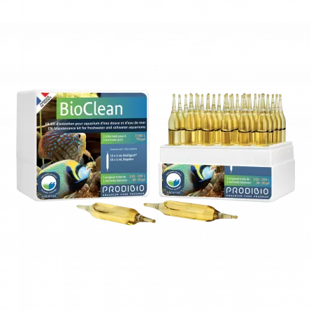 PRODIBIO - BioClean - 30 ampolas - Kit de manutenção de água doce e água do mar
