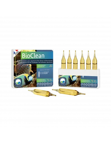 PRODIBIO - BioClean - 6 viales - Kit de mantenimiento agua dulce y agua de mar