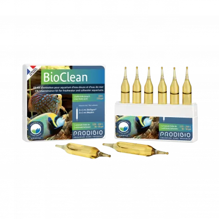 PRODIBIO - BioClean - 6 vials - Freshwater and seawater maintenance kit