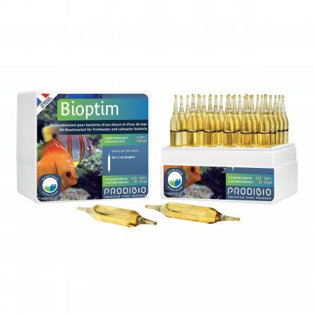 PRODIBIO - Bioptim - 30 ampoules - Bactéries pour eau douce et eau de mer