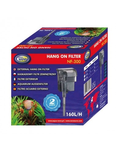 AQUA NOVA - NF-300 - 160 L/H - Filtre cascade à suspendre