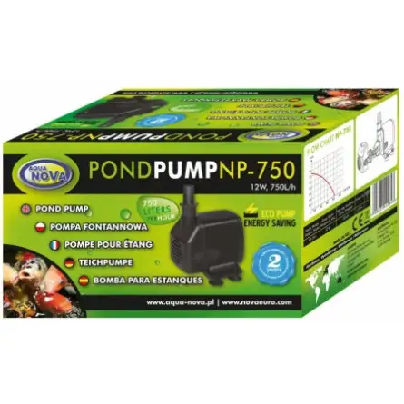 AQUA NOVA - NP-750 - 750 L/H - Pompe à eau pour étang