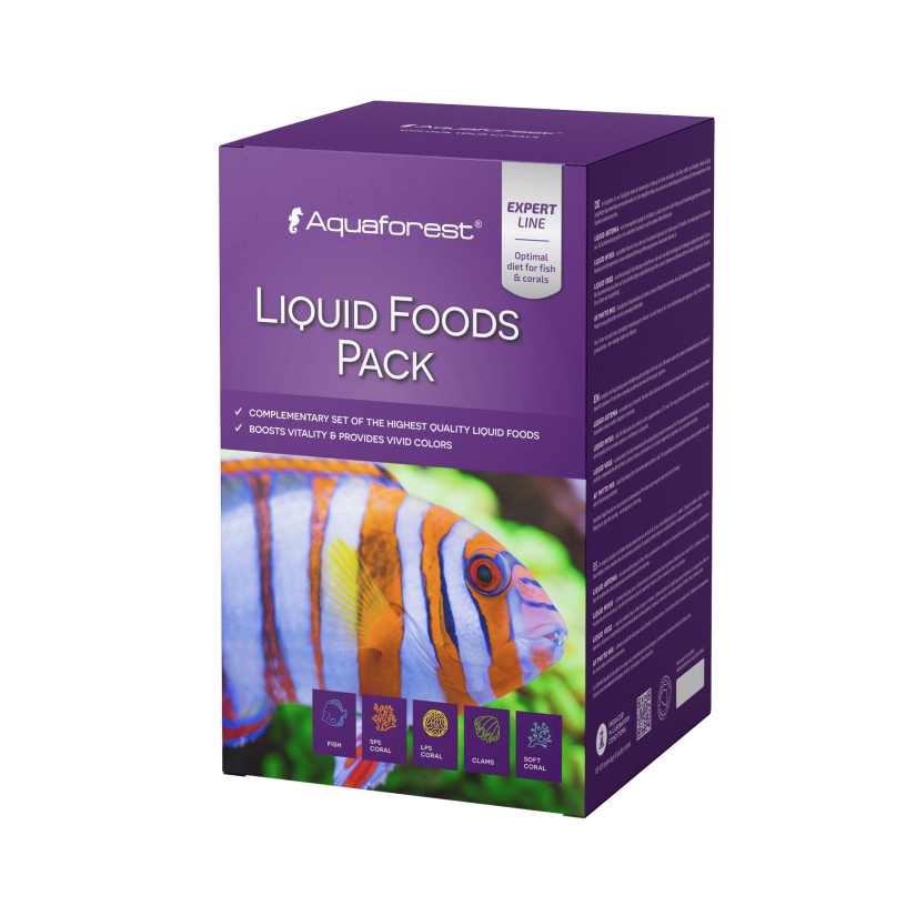 AQUAFOREST - Pack alimentos líquidos - 4x250 ml - Alimento líquido para peces y corales