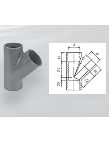 AQUA MEDIC - T 45 graden - 40 mm - PVC