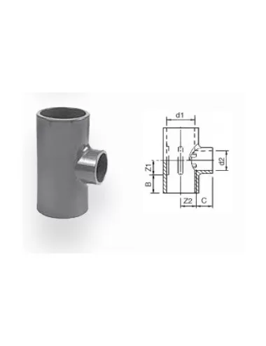 AQUA MEDIC - T réducteur - 40 mm - PVC