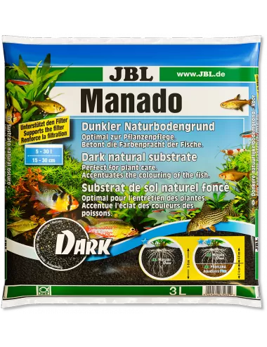 JBL - Manado Dark - 3l - Tamna zemljana podloga za slatkovodne akvarije