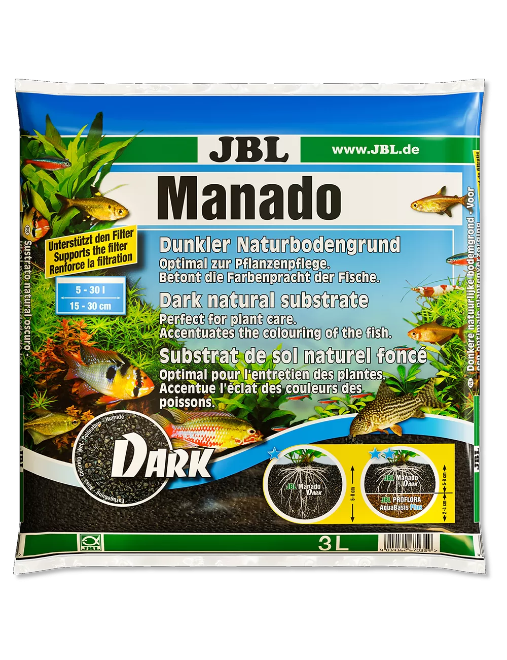 JBL Manado Natural Substrate Plant Growth Granule Root Soil Aquarium Fish  Tank