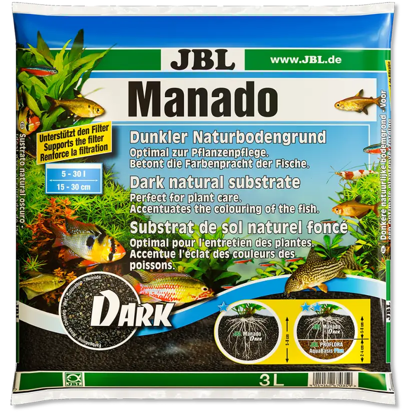JBL - Manado Dark - 3l - Dark substrate for freshwater aquariums