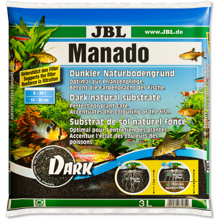 JBL - Manado Dark - 3l - Substrat de sol sombre pour aquariums d'eau douce