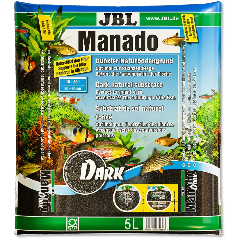 JBL - Manado Dark - 5l - Substrat de sol sombre pour aquariums d