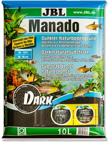 JBL - Manado Dark - 10l - Substrat de sol sombre pour aquariums d'eau douce