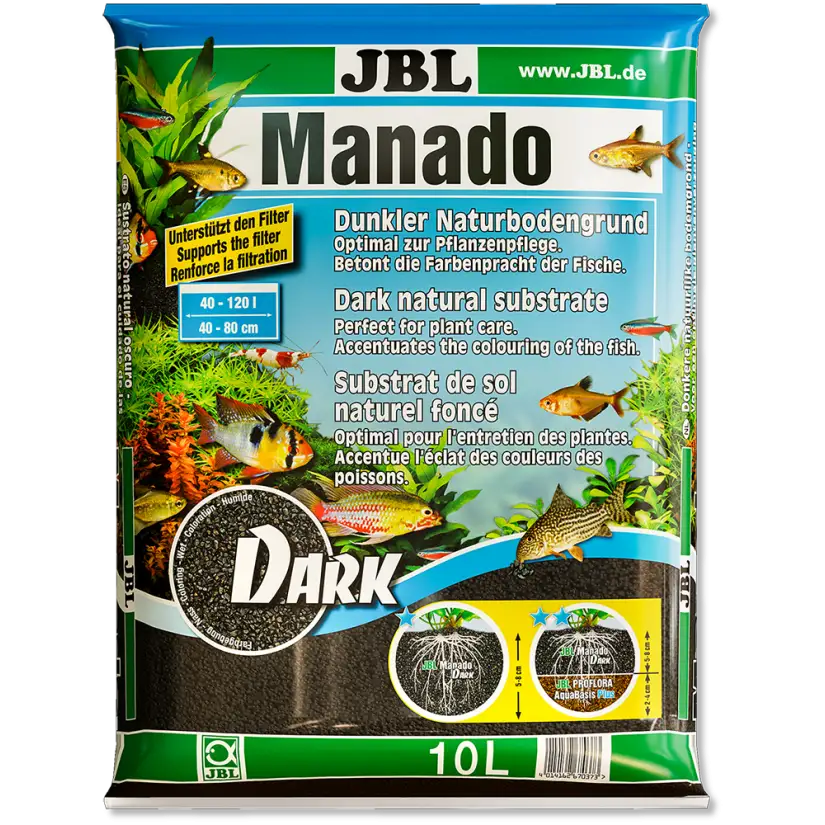 JBL - Manado Dark - 10l - Dark ground substrate for freshwater aquariums