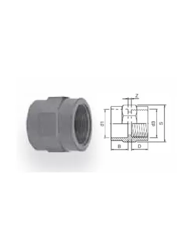 AQUA MEDIC - Screw sockets - 32 mm - 3/4"(F) - PVC