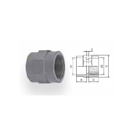 AQUA MEDIC - Screw sockets - 50 mm - 1 1/4 AQUA MEDIC - Screw sockets - 50 mm - 1 1/4