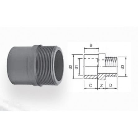 AQUA MEDIC - Threaded sleeve - 32-40-1 1/4 AQUA MEDIC - Threaded sleeve - 32-40-1 1/4
