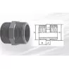 Aqua Medic - Double sleeve - PVC with threaded parts - 1 1/2