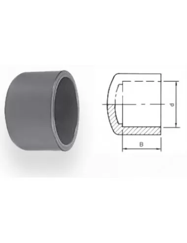 Aqua Medic - Tampa adesiva - PVC - Diâmetro 50 mm