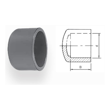 Aqua Medic - Bouchon à coller - PVC - Diamètre 50 mm