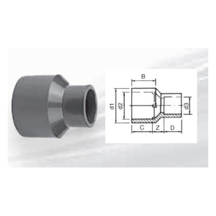 AQUA MEDIC - Reducción larga - 40x32x20 mm AQUA MEDIC - Reducción larga - 40x32x20 mm
