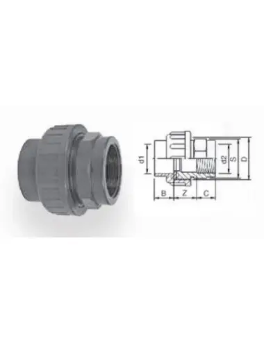 AQUA MEDIC - Connettore femmina - PVC - Diametro 25 mm