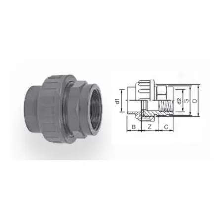 AQUA MEDIC - Buchsenstecker - PVC - Durchmesser 40 mm