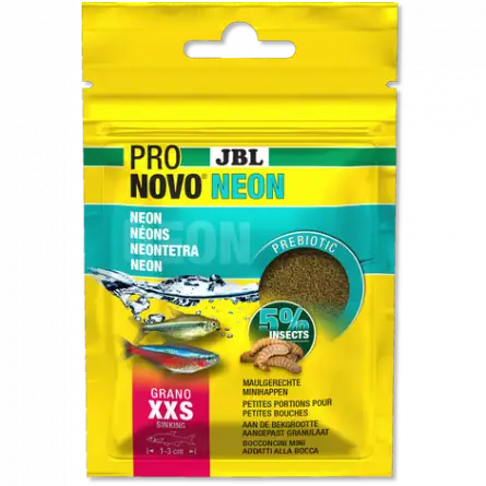 JBL - Pronovo Neon - Grano XXS - Alimento en gránulos para luces de neón JBL - Pronovo Neon - Grano XXS - Alimento en gránulos para luces de neón