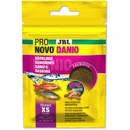 JBL - Pronovo danio - Grano XS - 20 ml - Mangime granulare per barbi e danios JBL - Pronovo danio - Grano XS - 20 ml - Mangime granulare per barbi e danios