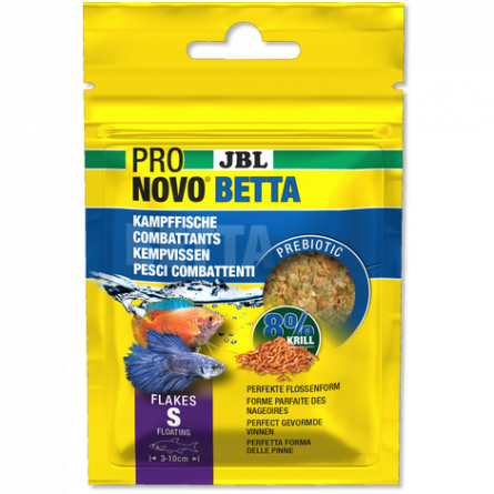JBL - Pronovo Betta - Flakes S - 20 ml - Flakes for fighters from 3 to 10 cm JBL - Pronovo Betta - Flakes S - 20 ml - Flakes for fighters from 3 to 10 cm